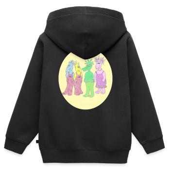 Space Belly Buttons Fan Artikel Shirt Becher Body - Kinder Premium Organic Zip Hoodie - Schwarz - Hinten - AI Model Kid Male (0cm)