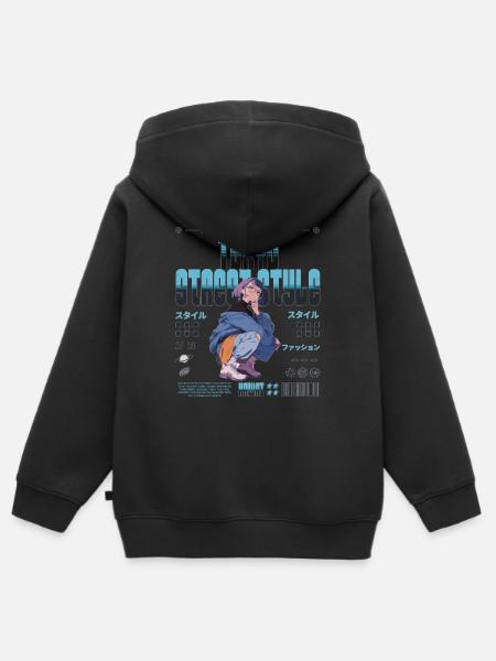 Tokyo Streetwear - Kinder Premium Organic Zip Hoodie - Schwarz