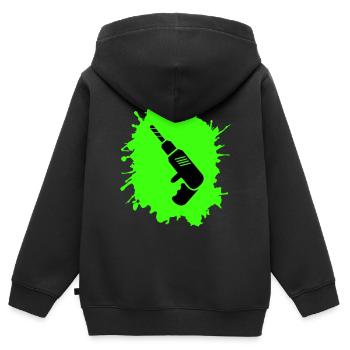 Drill Blobs Craftsman - Kids Premium Organic Zip-up Hoodie - black - Back - AI Model Kid Male (0cm)