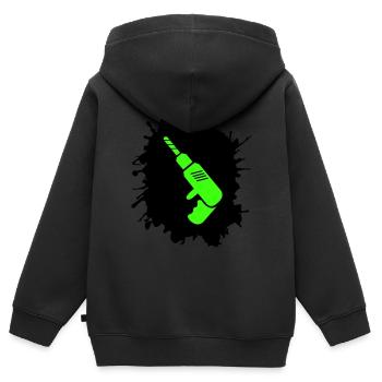 Drill Blobs Craftsman - Kids Premium Organic Zip-up Hoodie - black - Back - AI Model Kid Male (0cm)
