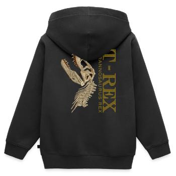 T-Rex Schädel bone - Kinder Premium Organic Zip Hoodie - Schwarz - Hinten - AI Model Kid Male (0cm)