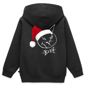 Beliebtes Weihnachtsdesign 2024 dezent - Kinder Premium Organic Zip Hoodie - Schwarz - Hinten - AI Model Kid Male (0cm)
