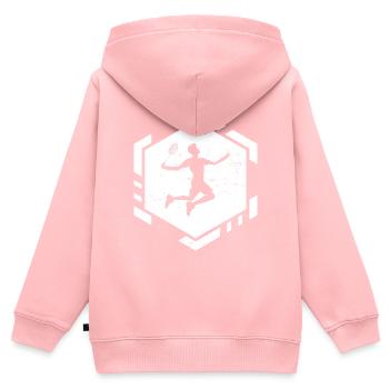 Federball Herren Damen Badmintonspieler Badminton - Kinder Premium Organic Zip Hoodie - Rosa - Hinten - AI Model Kid Female (0cm)