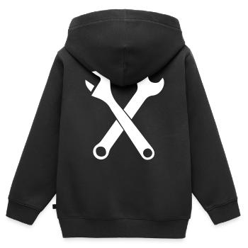 Tool Wrench - Kids Premium Organic Zip-up Hoodie - black - Back - AI Model Kid Male (0cm)