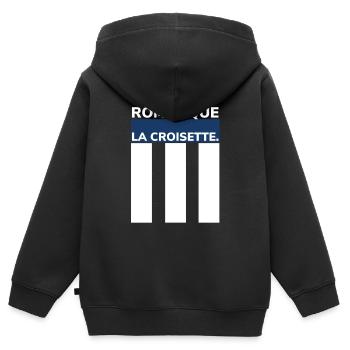 La Croisette de Cannes - Sweat Premium à capuche zippé enfant bio - noir - Dos - AI Model Kid Male (0cm)
