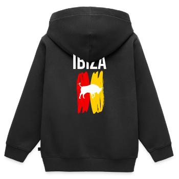 Meilleur cadeau souvenir Ibiza Ibiza - Sweat Premium à capuche zippé enfant bio - noir - Dos - AI Model Kid Male (0cm)
