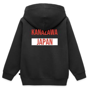 Kanazawa - Sweat Premium à capuche zippé enfant bio - noir - Dos - AI Model Kid Male (0cm)
