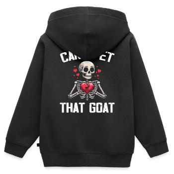 Kann ich diese Ziege streicheln | Ziege Mama, Ziege Papa Halloween - Kinder Premium Organic Zip Hoodie - Schwarz - Hinten - AI Model Kid Male (0cm)