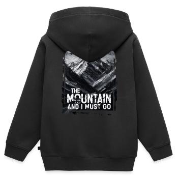Die Berge rufen und ich muss gehen - Kinder Premium Organic Zip Hoodie - Schwarz - Hinten - AI Model Kid Male (0cm)