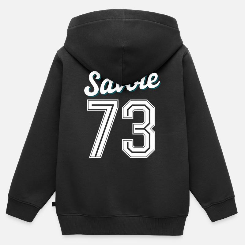 Savoie 73 - Sweat Premium à capuche zippé enfant bio - noir
