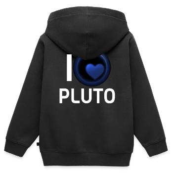 J’adore Pluton - Sweat Premium à capuche zippé enfant bio - noir - Dos - AI Model Kid Male (0cm)