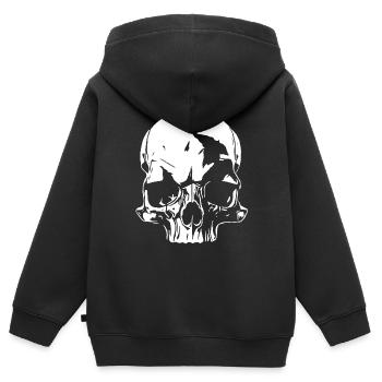 Totenschädel - der Klassiker - Kinder Premium Organic Zip Hoodie - Schwarz - Hinten - AI Model Kid Male (0cm)