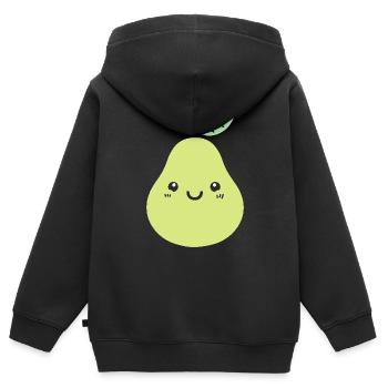 Birne - Kinder Premium Organic Zip Hoodie - Schwarz - Hinten - AI Model Kid Male (0cm)