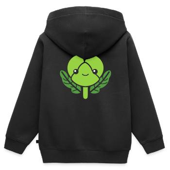 Chou de Bruxelles - Sweat Premium à capuche zippé enfant bio - noir - Dos - AI Model Kid Male (0cm)