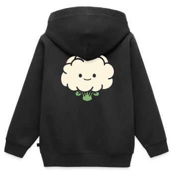 Chou-fleur - Sweat Premium à capuche zippé enfant bio - noir - Dos - AI Model Kid Male (0cm)