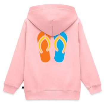 Flip-Flops - Kinder Premium Organic Zip Hoodie - Rosa - Hinten - AI Model Kid Female (0cm)
