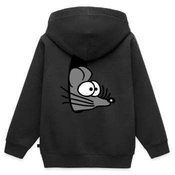 Trou de souris Trou de souris Trou de souris Peeps Mignon Drôle Bande dessinée - Sweat Premium à capuche zippé enfant bio - noir - Dos - AI Model Kid Male (0cm)