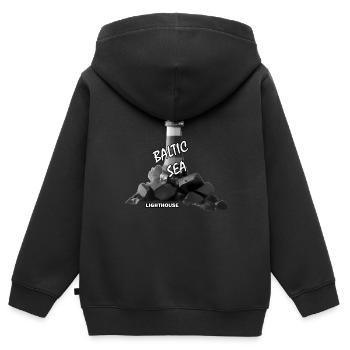 Phare - Sweat Premium à capuche zippé enfant bio - noir - Dos - AI Model Kid Male (0cm)