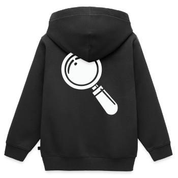 loupe - Sweat Premium à capuche zippé enfant bio - noir - Dos - AI Model Kid Male (0cm)