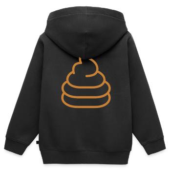 caca - Sweat Premium à capuche zippé enfant bio - noir - Dos - AI Model Kid Male (0cm)