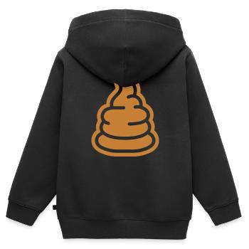 caca - Sweat Premium à capuche zippé enfant bio - noir - Dos - AI Model Kid Male (0cm)