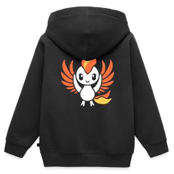 Phönix - Kinder Premium Organic Zip Hoodie - Schwarz - Hinten - AI Model Kid Male (0cm)