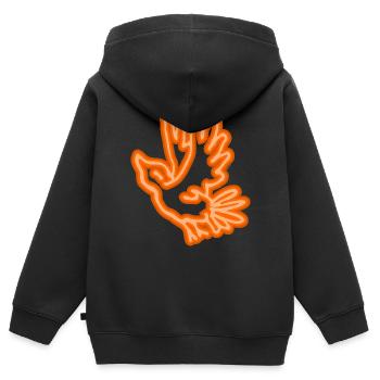 Oiseau néon - Sweat Premium à capuche zippé enfant bio - noir - Dos - AI Model Kid Male (0cm)