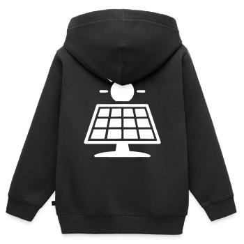 Solar Panels Photovoltaic System - Kids Premium Organic Zip-up Hoodie - black - Back - AI Model Kid Male (0cm)