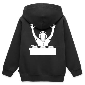 DJ Disc Jockey Festival Party - Kinder Premium Organic Zip Hoodie - Schwarz - Hinten - AI Model Kid Male (0cm)