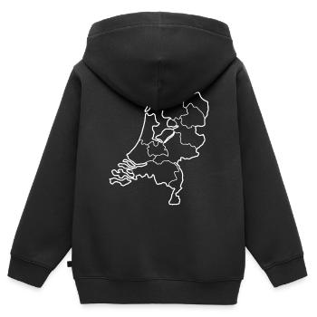 Niederlande Landkarte mit allen Staaten - Kinder Premium Organic Zip Hoodie - Schwarz - Hinten - AI Model Kid Male (0cm)