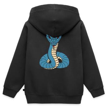 cobra - Sweat Premium à capuche zippé enfant bio - noir - Dos - AI Model Kid Male (0cm)