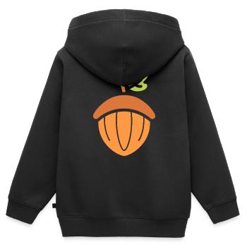Eiche - Kinder Premium Organic Zip Hoodie - Schwarz - Hinten - AI Model Kid Male (0cm)