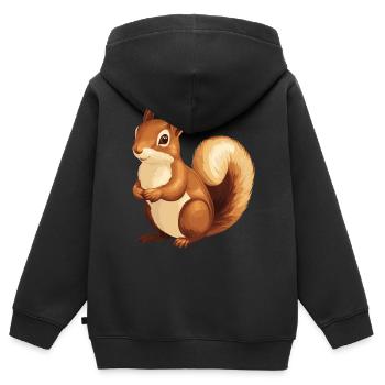 Eichhörnchen - Kinder Premium Organic Zip Hoodie - Schwarz - Hinten - AI Model Kid Male (0cm)