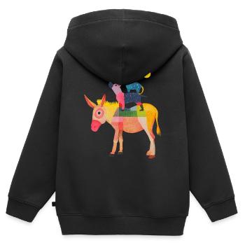 Stadtmusikanten "Artwork" - Kinder Premium Organic Zip Hoodie - Schwarz - Hinten - AI Model Kid Male (0cm)