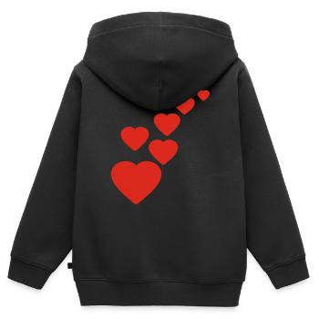cœur - Sweat Premium à capuche zippé enfant bio - noir - Dos - AI Model Kid Male (0cm)