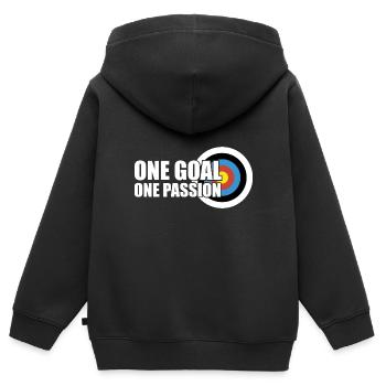 Archer flèche arc arc - Sweat Premium à capuche zippé enfant bio - noir - Dos - AI Model Kid Male (0cm)