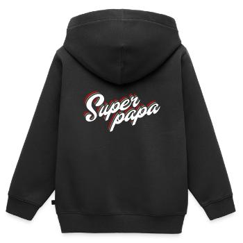 Superpapa Vintage retro Vatertag Spruch - Kinder Premium Organic Zip Hoodie - Schwarz - Hinten - AI Model Kid Male (0cm)