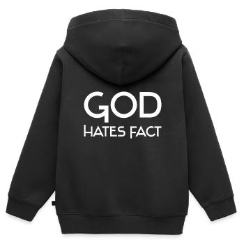 Athéisme - Sweat Premium à capuche zippé enfant bio - noir - Dos - AI Model Kid Male (0cm)
