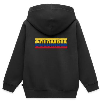 Colombie - Sweat Premium à capuche zippé enfant bio - noir - Dos - AI Model Kid Male (0cm)