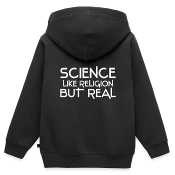 Atheismus Wissenschaft - Kinder Premium Organic Zip Hoodie - Schwarz - Hinten - AI Model Kid Male (0cm)