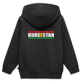 Kurdistan - Kinder Premium Organic Zip Hoodie - Schwarz - Hinten - AI Model Kid Male (0cm)