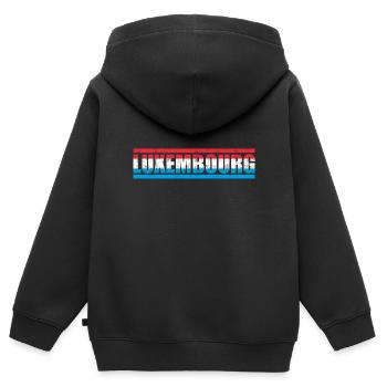 Luxemburg - Kinder Premium Organic Zip Hoodie - Schwarz - Hinten - AI Model Kid Male (0cm)
