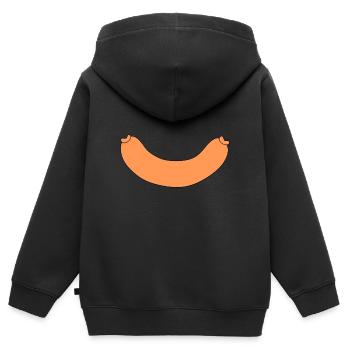 Saucisse - Sweat Premium à capuche zippé enfant bio - noir - Dos - AI Model Kid Male (0cm)