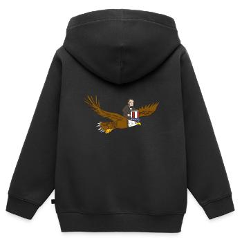 USA Flagge | Patriot Patriotismus Amerika Geschenk - Kinder Premium Organic Zip Hoodie - Schwarz - Hinten - AI Model Kid Male (0cm)
