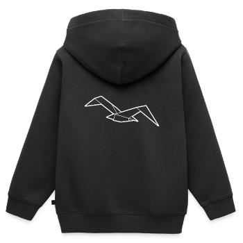Norddeutschland Origami Möwe - Kinder Premium Organic Zip Hoodie - Schwarz - Hinten - AI Model Kid Male (0cm)