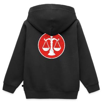 avocat de cadeau de la justice judiciaire - Sweat Premium à capuche zippé enfant bio - noir - Dos - AI Model Kid Male (0cm)
