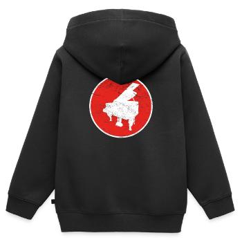 Gift piano piano - Kids Premium Organic Zip-up Hoodie - black - Back - AI Model Kid Male (0cm)