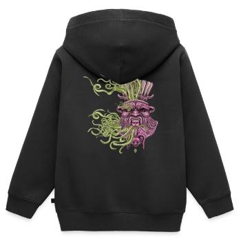 Bes unter Wasser - Kinder Premium Organic Zip Hoodie - Schwarz - Hinten - AI Model Kid Male (0cm)