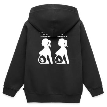 GESCHENK BABYBAUCH GEBOREN hockey eishockey - Kinder Premium Organic Zip Hoodie - Schwarz - Hinten - AI Model Kid Male (0cm)