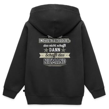 GESCHENK SCHAFFT DAS KEINER Industrie isolierer - Kinder Premium Organic Zip Hoodie - Schwarz - Hinten - AI Model Kid Male (0cm)